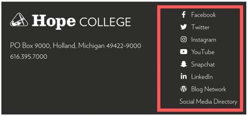 hope college michigan social media presence