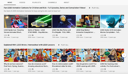 lego youtube channel