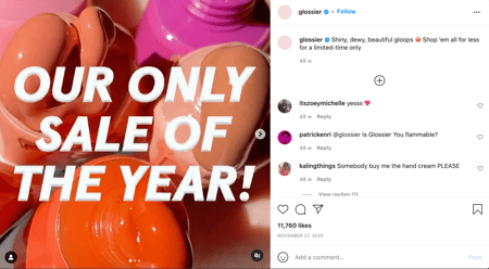 black friday social media glossier