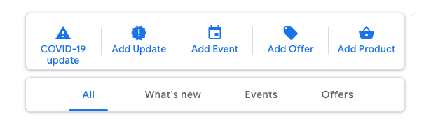 google post types in GMB