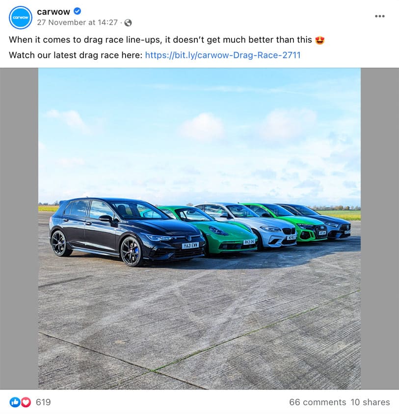 carwow's Facebook page
