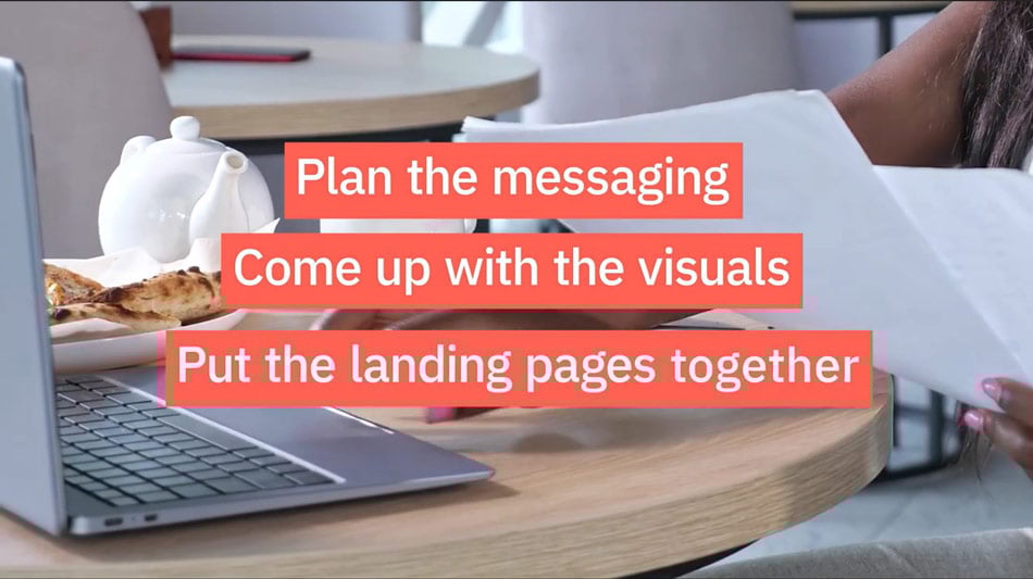 Plan the messaging, come up with the visuals, put the landing pages together. These are the three things you need to do once you've planned out the dates and topics for the upcoming social media posts.