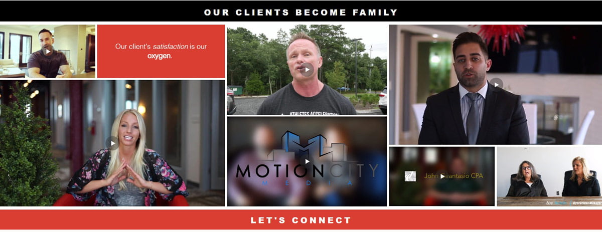 Adaptingsocial homepage marketing portfolio displays testimonials of happy clients