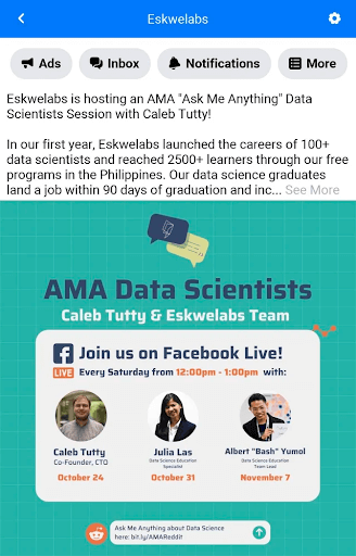 Eskwelabs Facebook AMA post