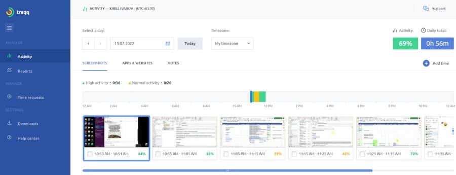 Traqq time tracking tool