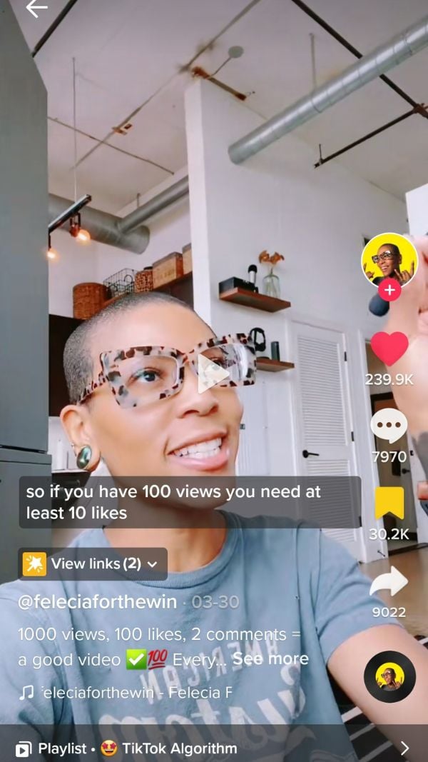 Feliciaforthewin content creator and social engineer's ratio theory about tiktok algorithm 