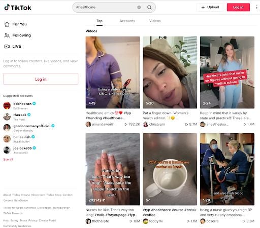 healthcare tiktok hashtags