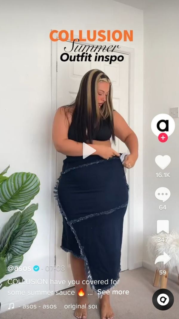 TikTok fashion industry example by asos