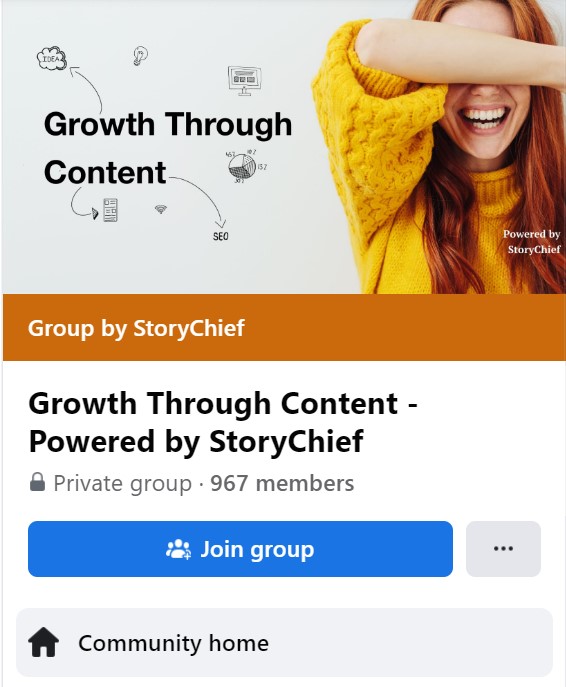 Growth through content - powered by StoryChief Facebook Group
