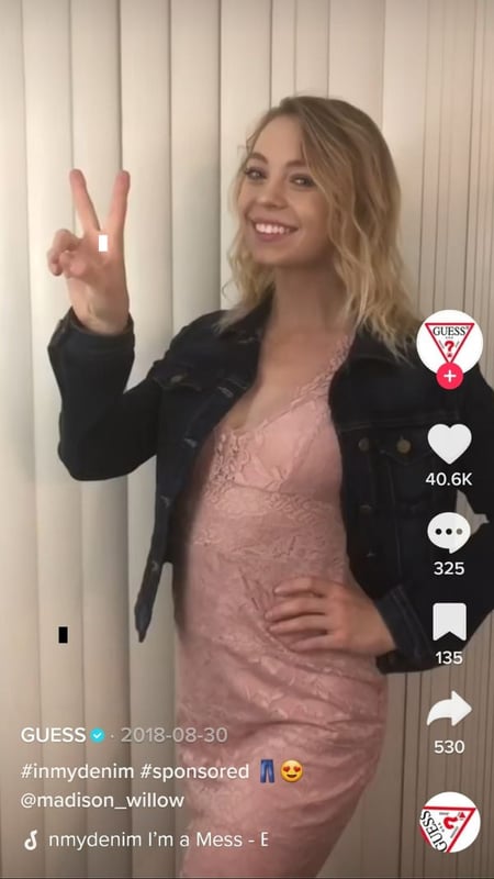 Guess' hashtag challenge on TikTok - #InMyDenim