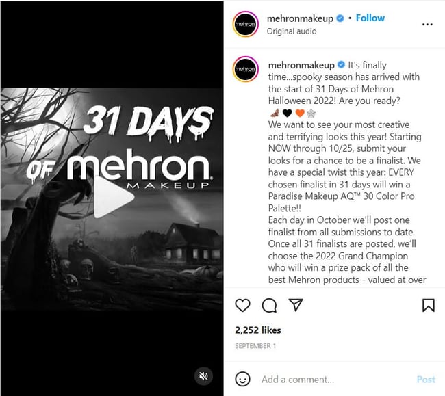 31 days of Mehron Halloween 2022 challenge