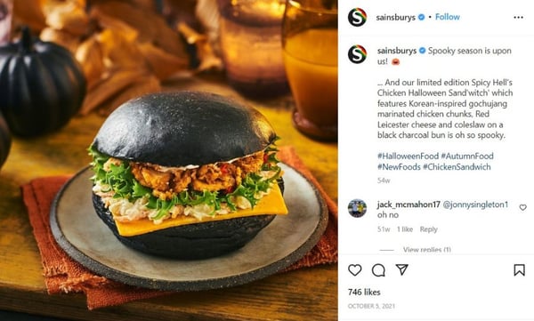 Sainsburys Halloween burger