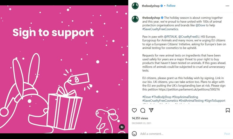 body shop holiday support cause