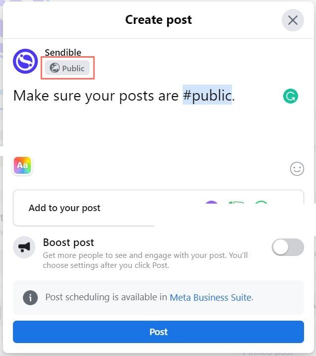 Set your posts to public to reach new audience on Facebook