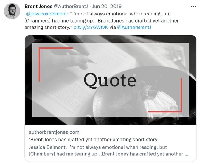Brent Jones review tweet