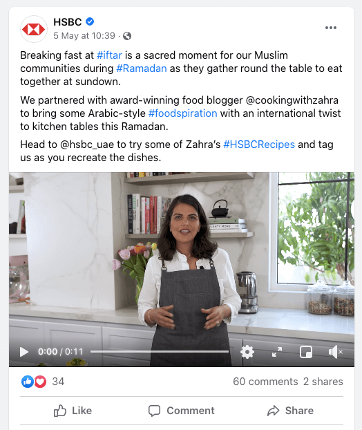 hsbc engaging facebook post example