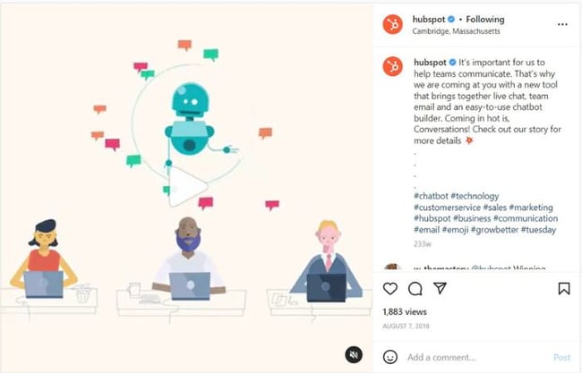 Social-Media-for-SaaS-What-Asana-HubSpot-Grammarly-Sendible-Do-Well-hubspot-instagram-video