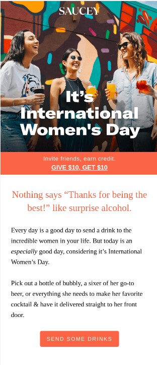 Saucey's IWD newsletter