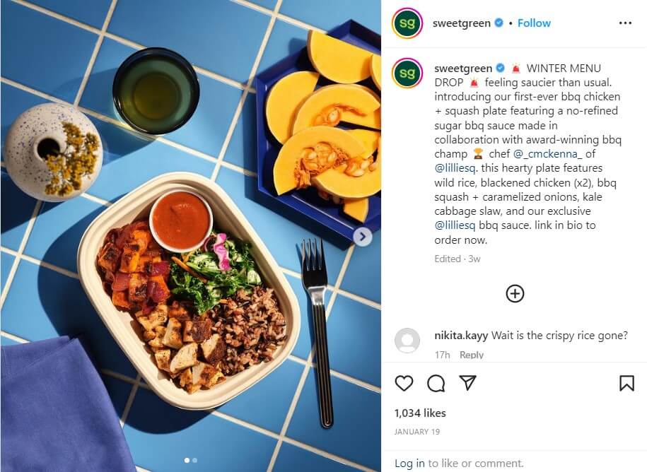 social-media-strategy-for-restaurants-sweetgreen