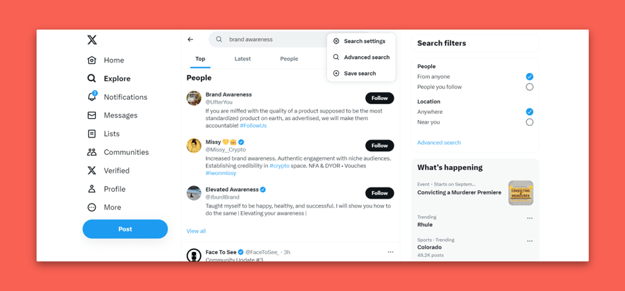 preview of twitter advanced search