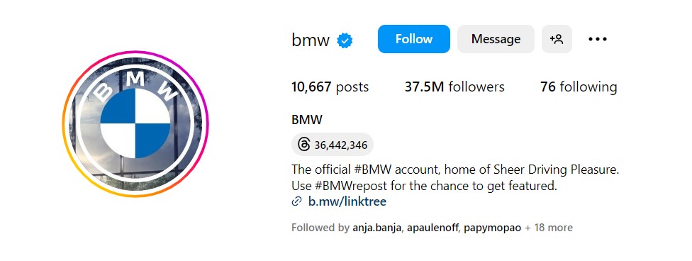 instagram-business-profile-bmw-hashtag