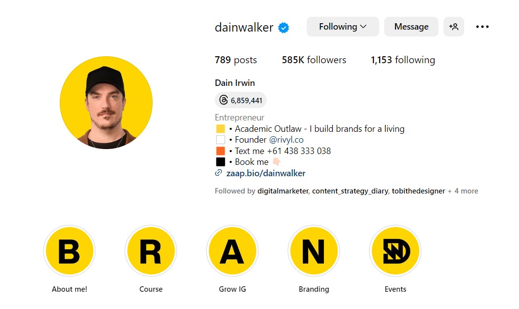 instagram-business-profile-dainwalker-dain-irwin-instagram-bio