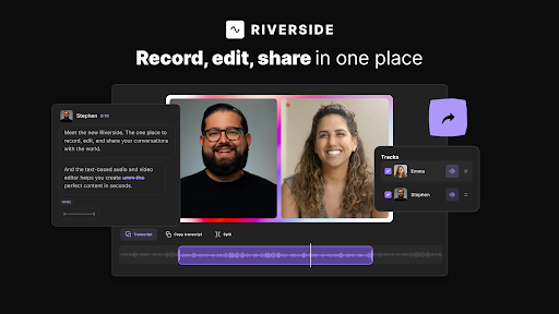 A screenshot of a TikTok video editing app Riverside