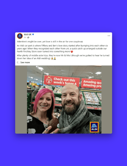 An example of Aldi’s content curation strategy