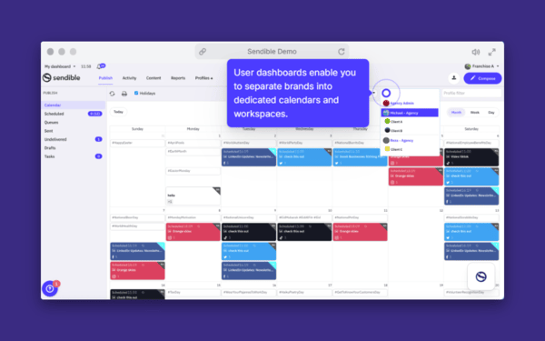 Facebook Marketing Strategy Guide to Success Sendible calendar screenshot