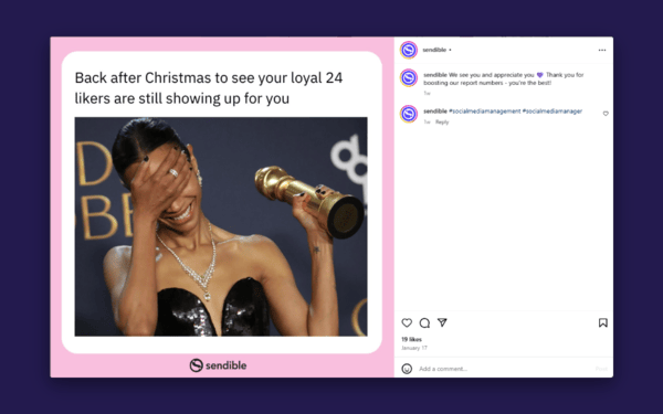 Marketer’s Guide to Interactive Social Media Posts Sendible Meme screenshot