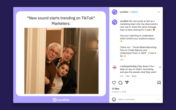 How to Use POV in Social Media Marketing (With Examples) Screenshot Sendible Instagram POV