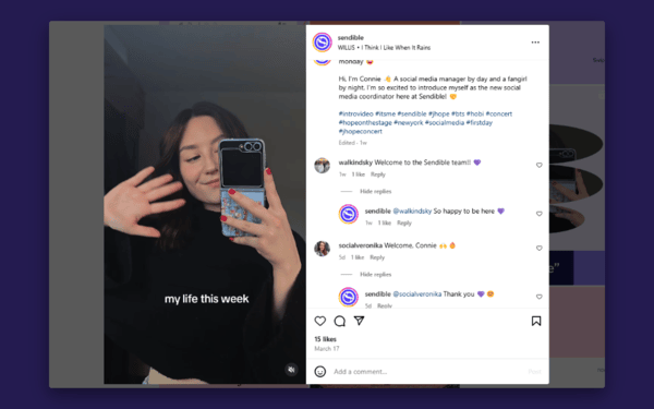 Instagram comments screenshot