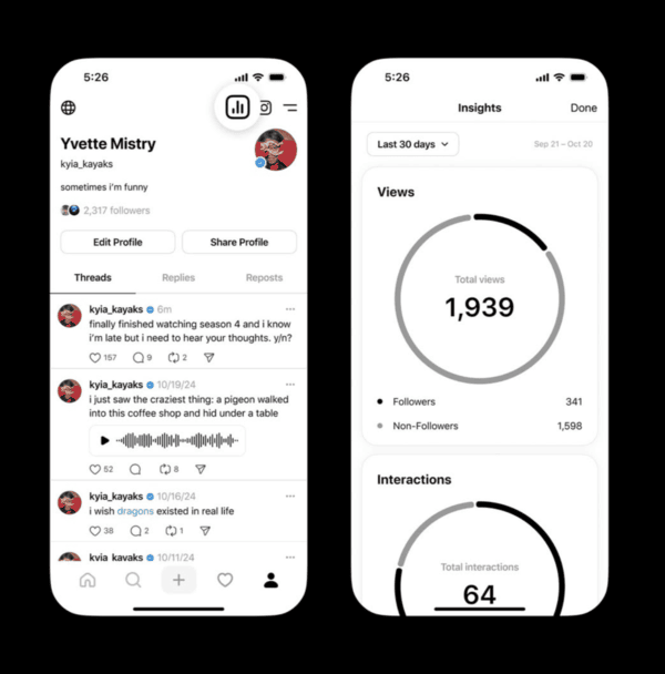 Threads Insights: What You Can (And Can’t) Track in 2025 threads insights screenshots