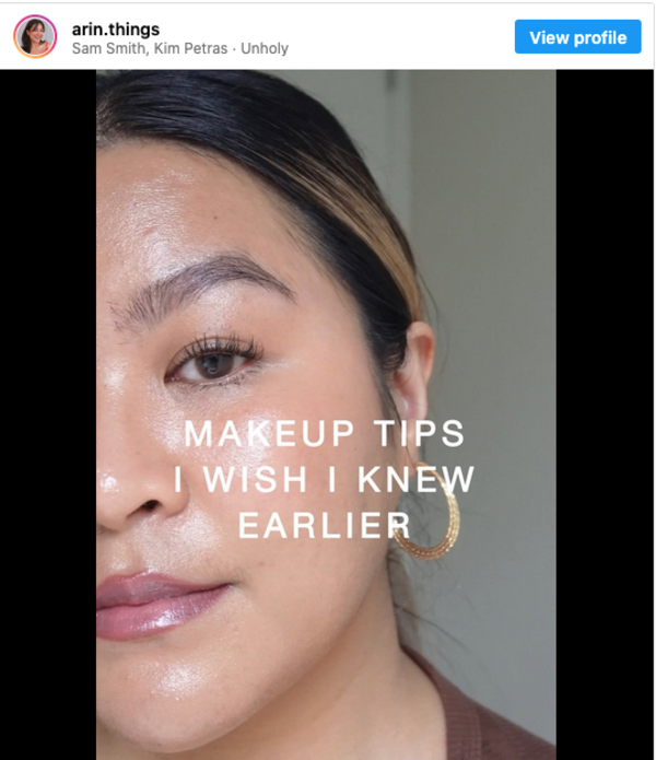 Video hook makeup on instagram example