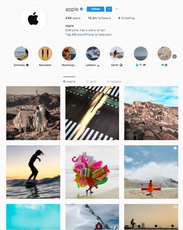 how to write a social media bio for your business apple example