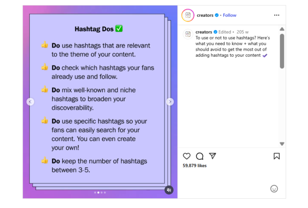hashtag dos on instagram account creators