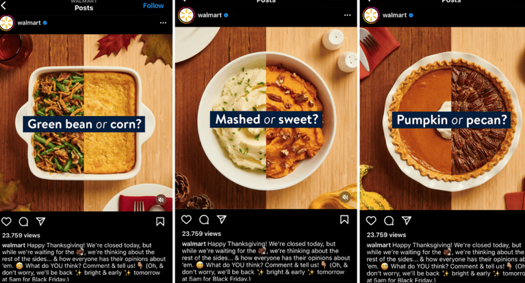 7 Ideas for Thanksgiving Social Media Posts That Boost Engagement and Sales walmart example