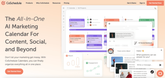 best social media management tools for car dealerships coschedule homepage screenshot