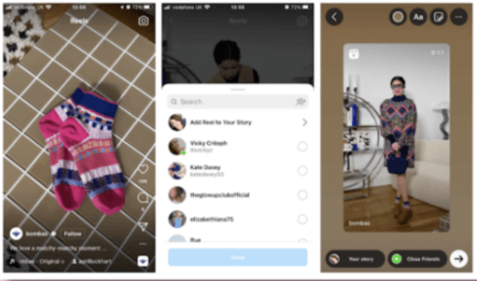 how to repost a story on Instagram example screenshot