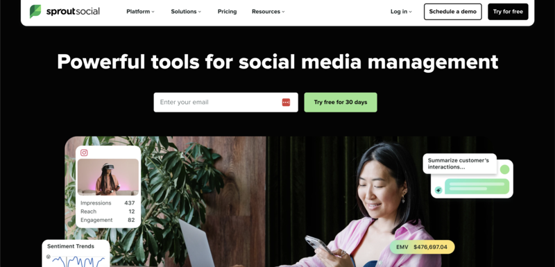 best-social-media-management-tools-for-hotels sproutsocial homepage
