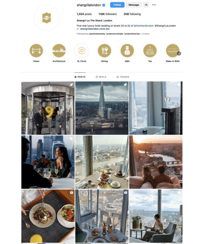 how to promote a hotel chain shangrila example on instagram