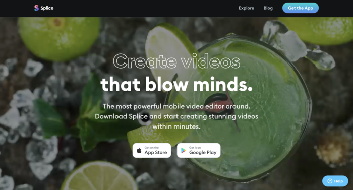 tiktok video editors Splice homepage screenshot