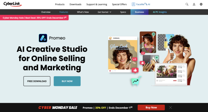 tiktok video editors cyberlink homepage screenshot