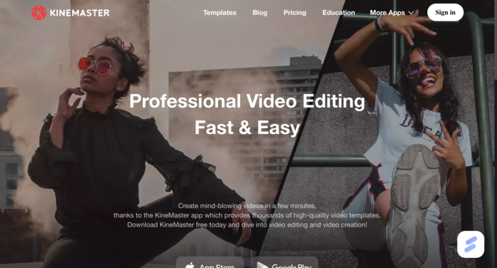 tiktok video editors kinemaster homepage screenshot