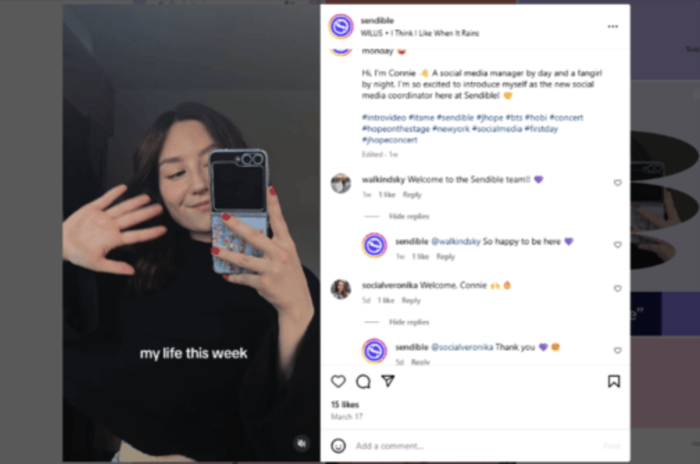 Instagram character limit sendible screenshot example