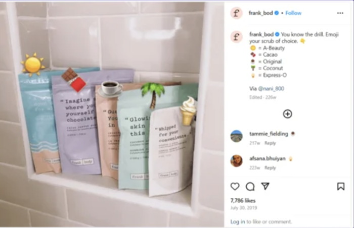 best time to post on Instagram frank bod instagram example