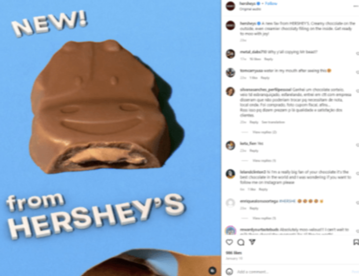 best time to post on Instagram hersheys screenshot