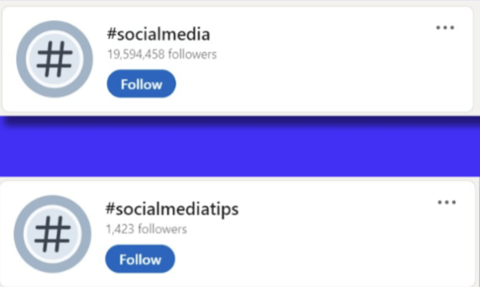 linkedin hashtags #socialmedia example from linkedin
