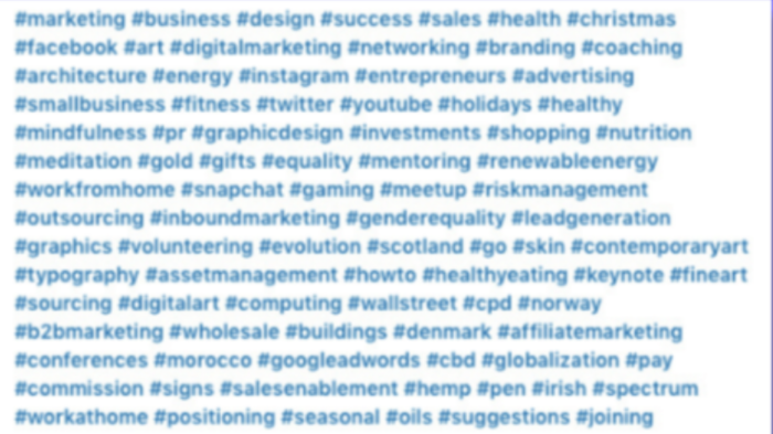 linkedin hashtags example of hashtags screenshot