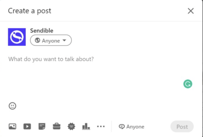 linkedin hashtags sendible create a post